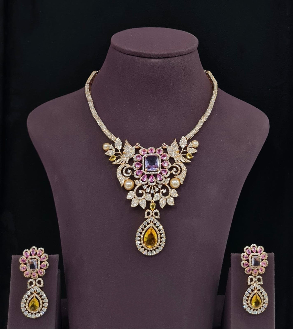 Cz Necklace 10637 - KRISHNA'S SWETA JEWELLERY