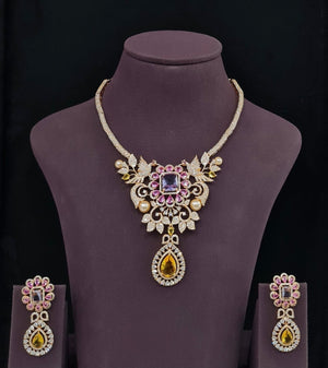 Cz Necklace 10637 - KRISHNA'S SWETA JEWELLERY