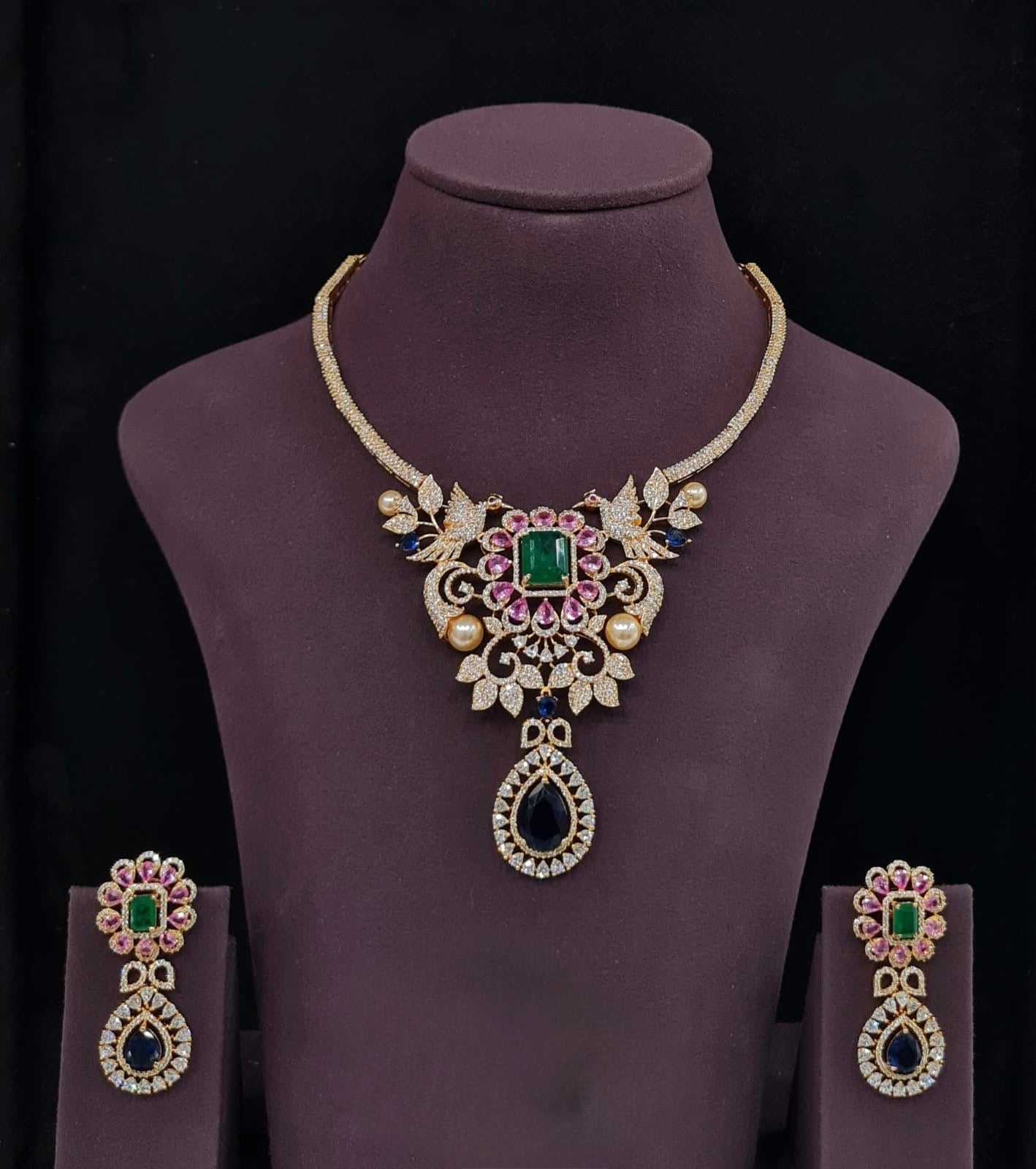 Cz Necklace 10637 - KRISHNA'S SWETA JEWELLERY