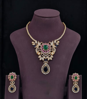 Cz Necklace 10637 - KRISHNA'S SWETA JEWELLERY