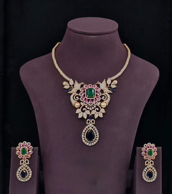 Cz Necklace 10637 - KRISHNA'S SWETA JEWELLERY