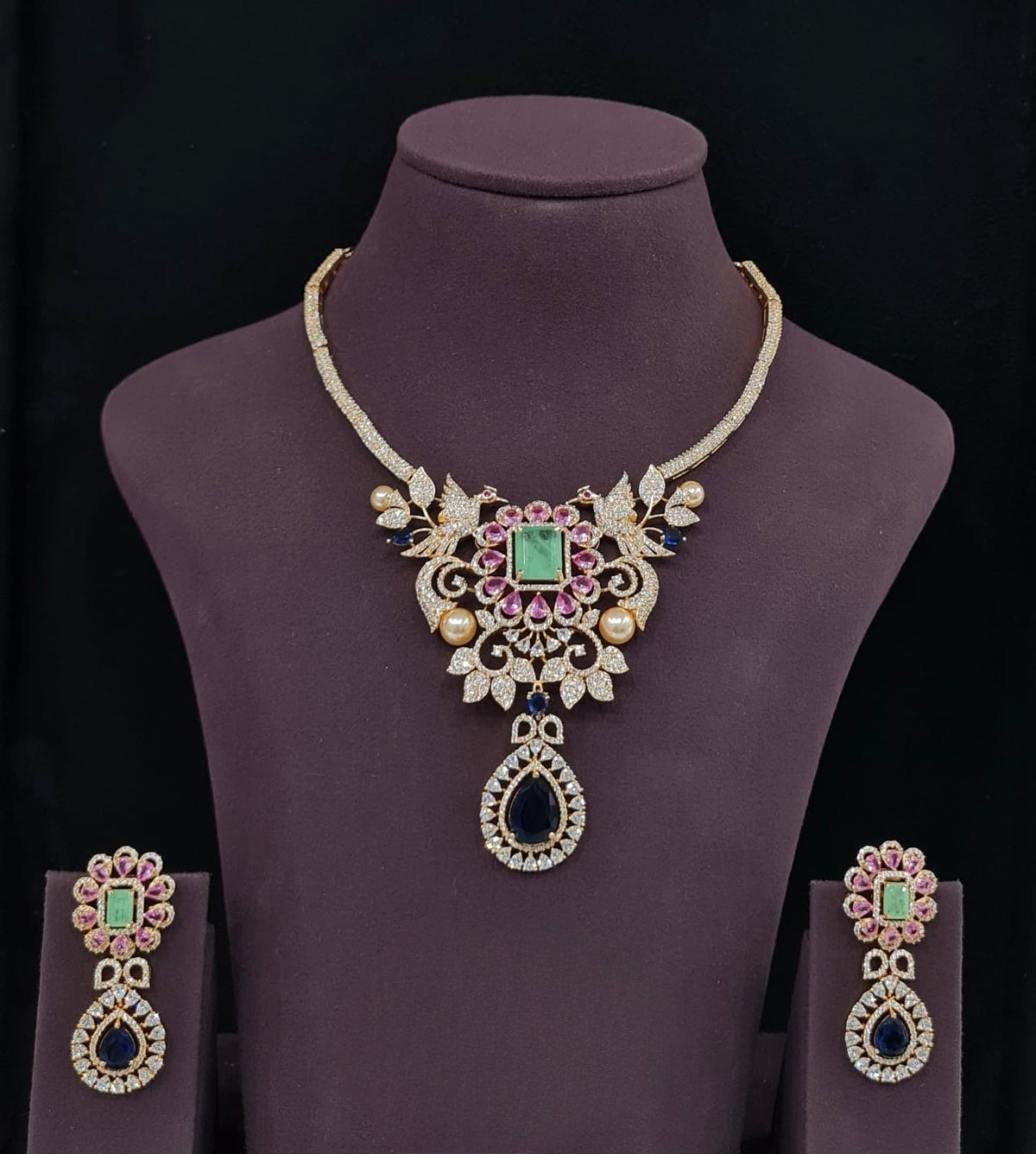 Cz Necklace 10637 - KRISHNA'S SWETA JEWELLERY