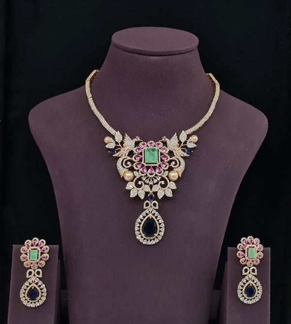 Cz Necklace 10637 - KRISHNA'S SWETA JEWELLERY