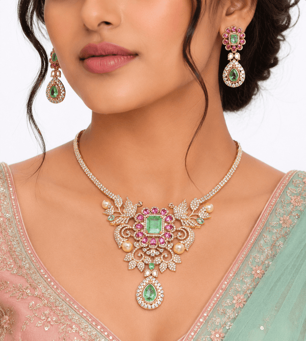 Cz Necklace 10637 - KRISHNA'S SWETA JEWELLERY