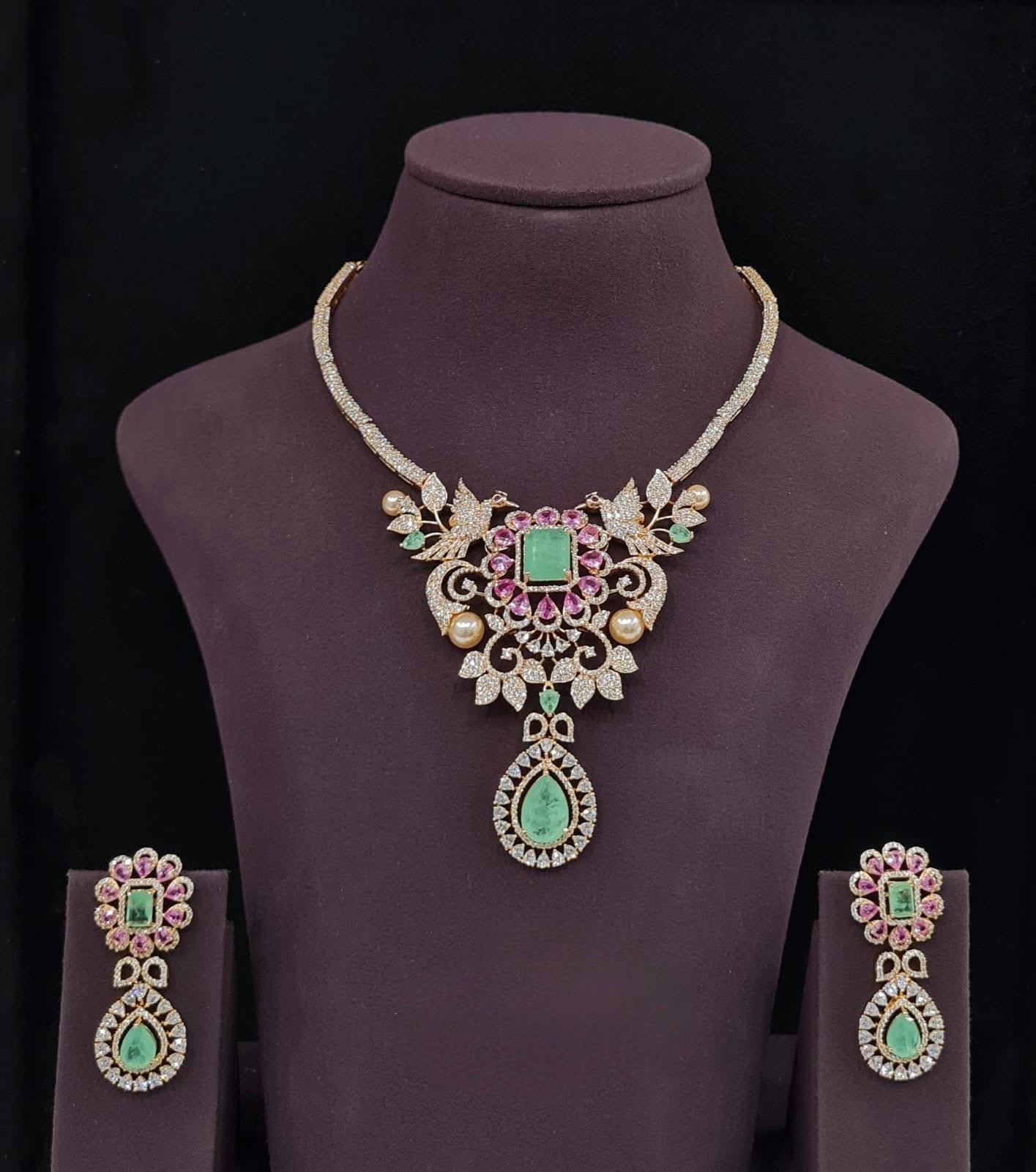 Cz Necklace 10637 - KRISHNA'S SWETA JEWELLERY