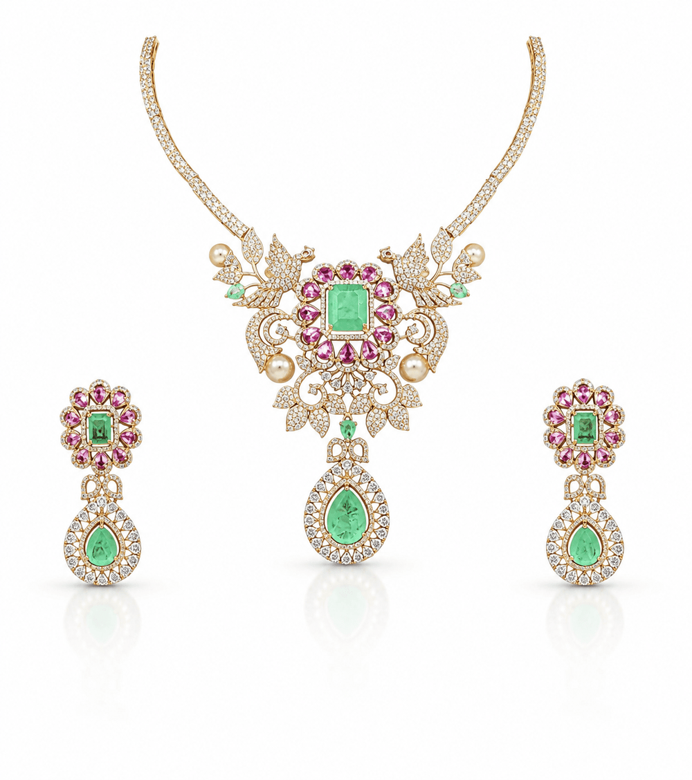 Cz Necklace 10637 - KRISHNA'S SWETA JEWELLERY
