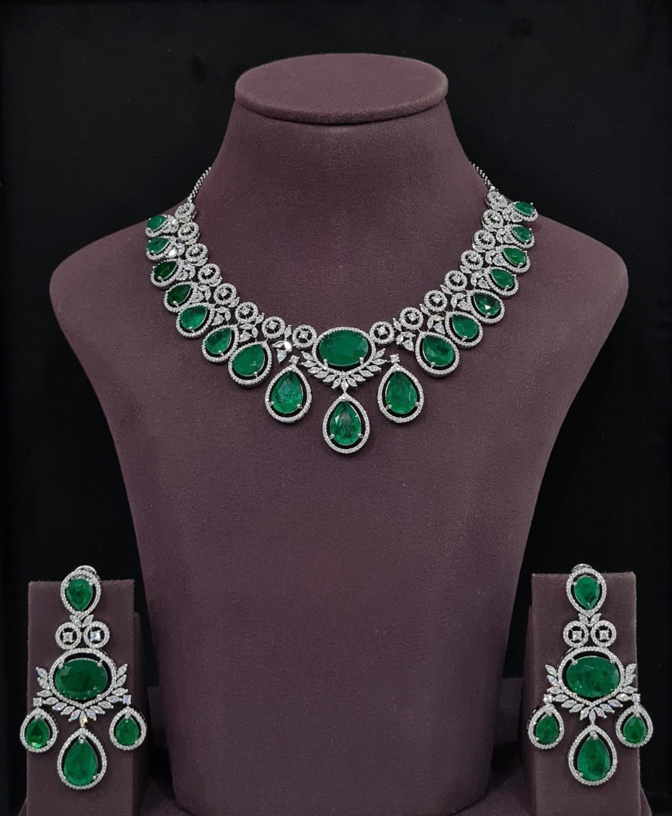 Cz Necklace 10638 - KRISHNA'S SWETA JEWELLERY