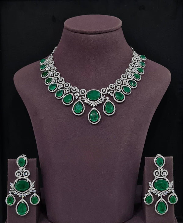 Cz Necklace 10638 - KRISHNA'S SWETA JEWELLERY