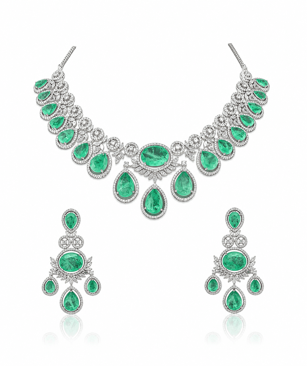 Cz Necklace 10638 - KRISHNA'S SWETA JEWELLERY