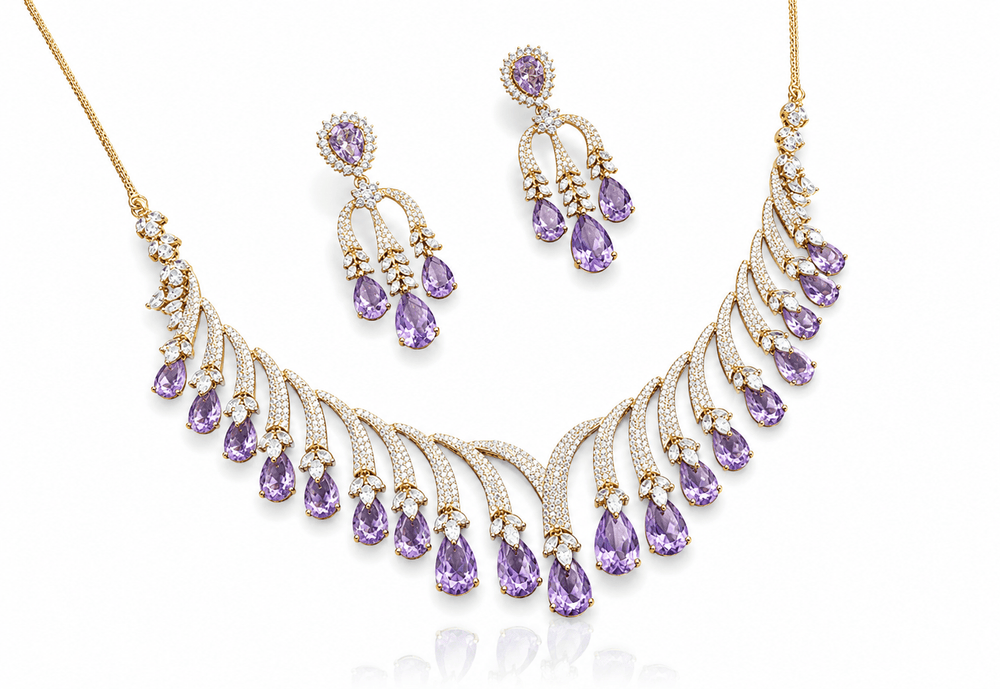 Cz Necklace 10640 - KRISHNA'S SWETA JEWELLERY