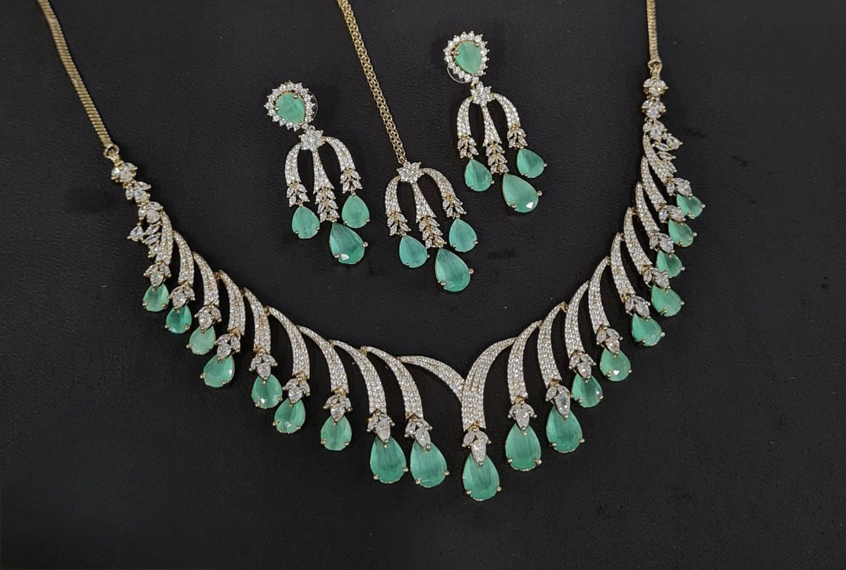 Cz Necklace 10640 - KRISHNA'S SWETA JEWELLERY