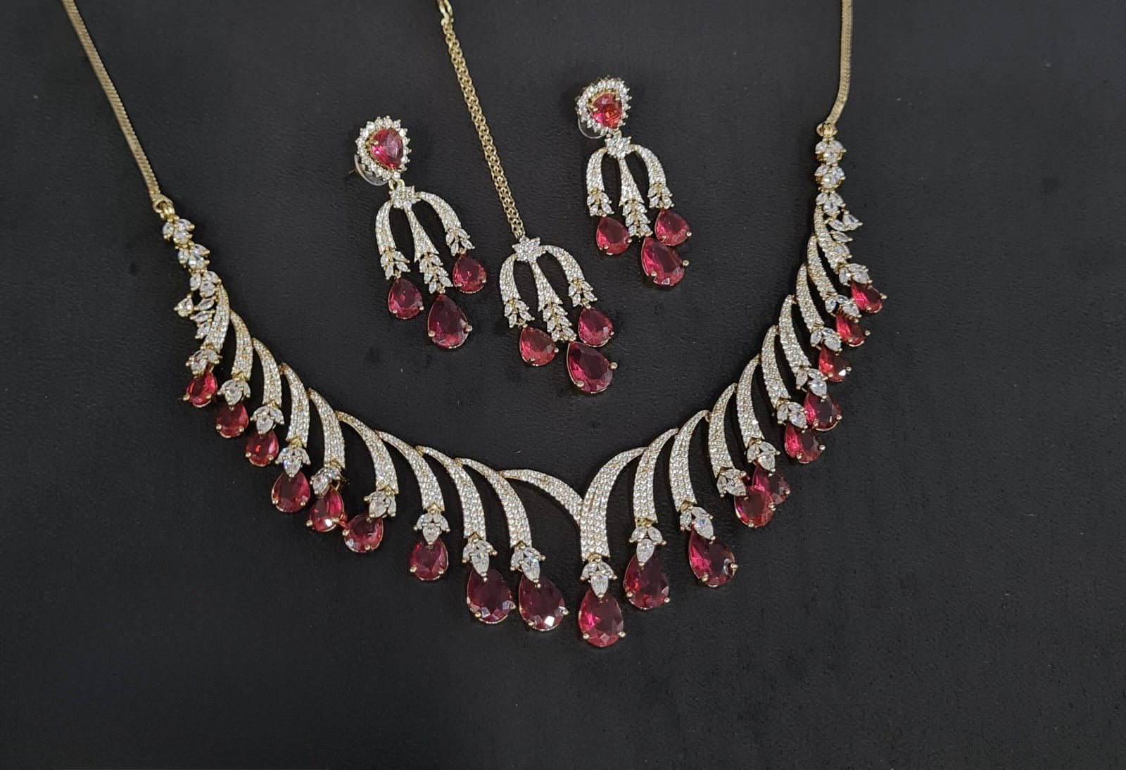 Cz Necklace 10640 - KRISHNA'S SWETA JEWELLERY