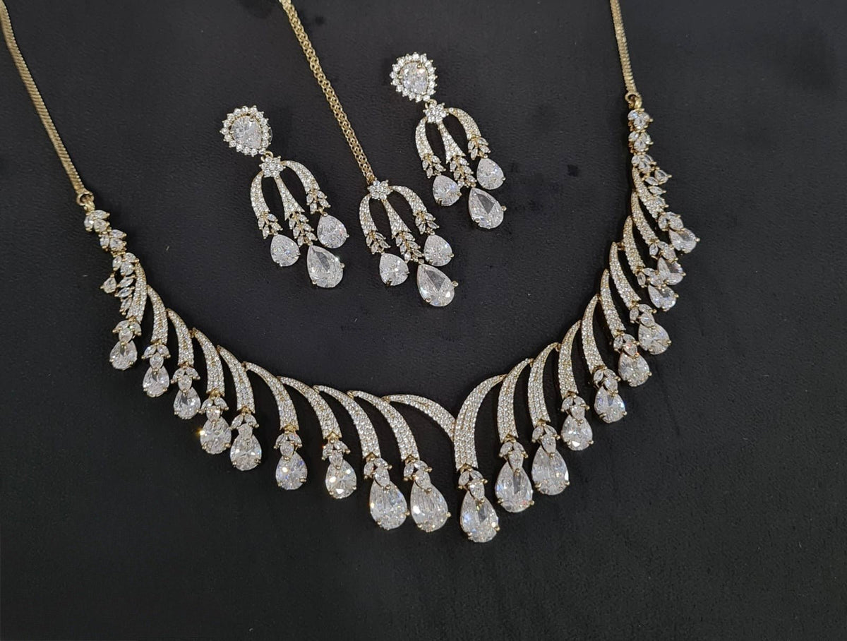 Cz Necklace 10640 - KRISHNA'S SWETA JEWELLERY