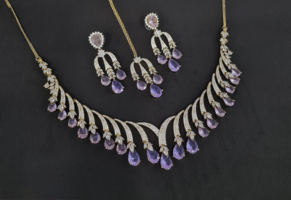 Cz Necklace 10640 - KRISHNA'S SWETA JEWELLERY