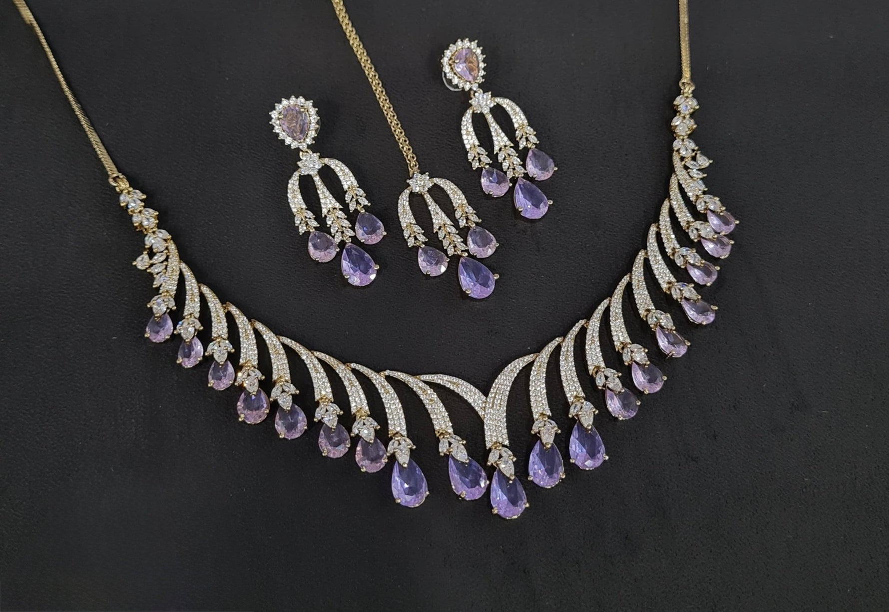 Cz Necklace 10640 - KRISHNA'S SWETA JEWELLERY