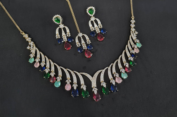 Cz Necklace 10640 - KRISHNA'S SWETA JEWELLERY