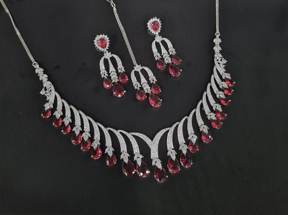 Cz Necklace 10640 - KRISHNA'S SWETA JEWELLERY