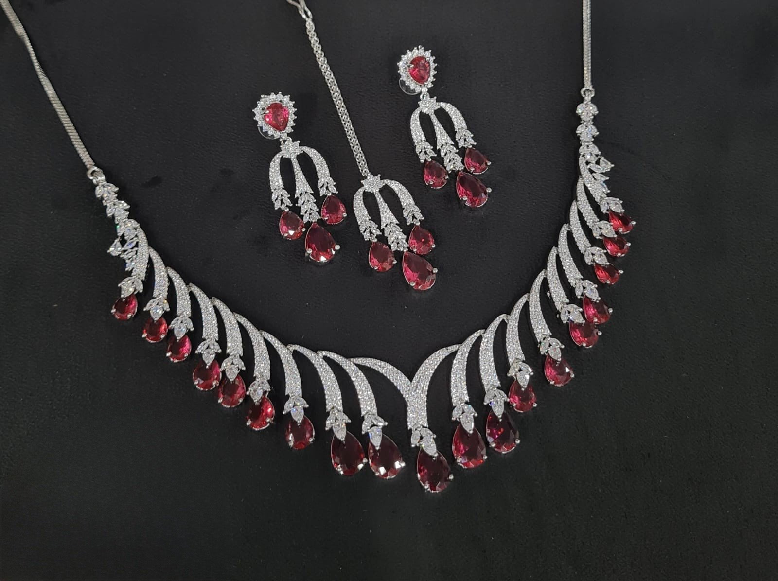 Cz Necklace 10640 - KRISHNA'S SWETA JEWELLERY