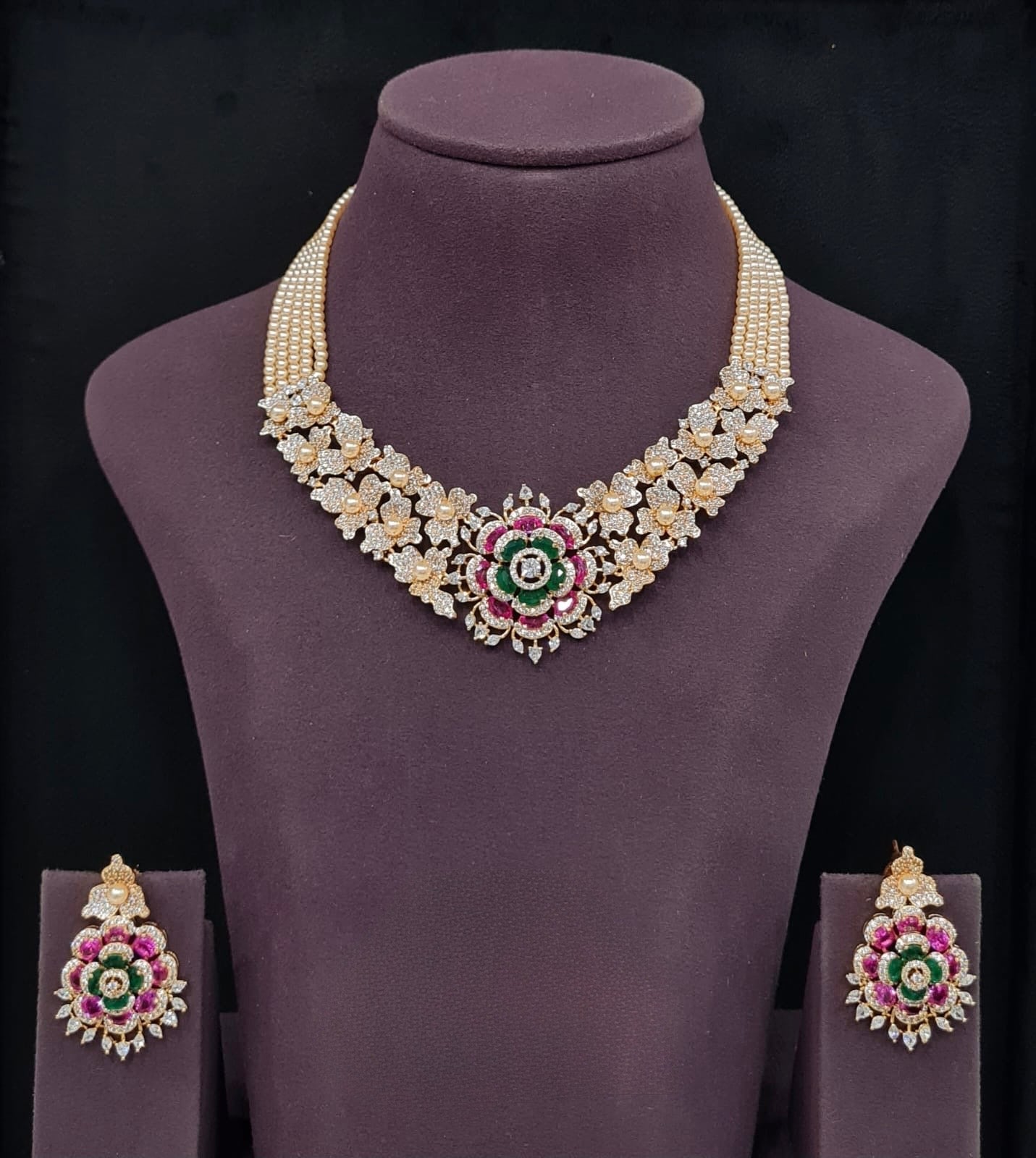 Cz Necklace 10956 - KRISHNA'S SWETA JEWELLERY