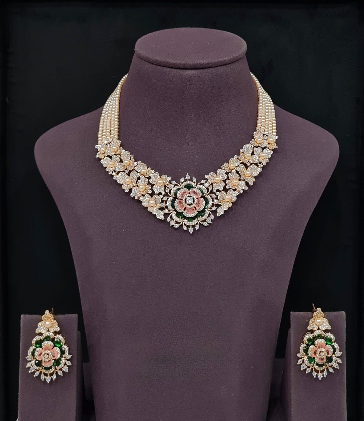 Cz Necklace 10956 - KRISHNA'S SWETA JEWELLERY