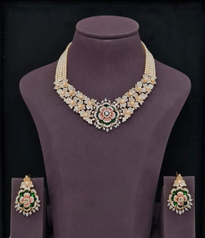 Cz Necklace 10956 - KRISHNA'S SWETA JEWELLERY