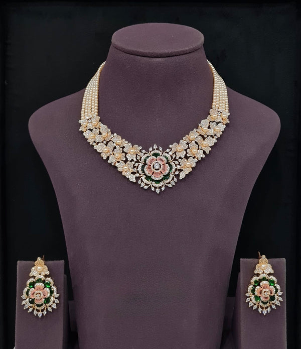 Cz Necklace 10956 - KRISHNA'S SWETA JEWELLERY