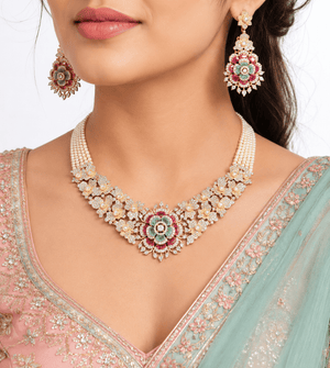Cz Necklace 10956 - KRISHNA'S SWETA JEWELLERY