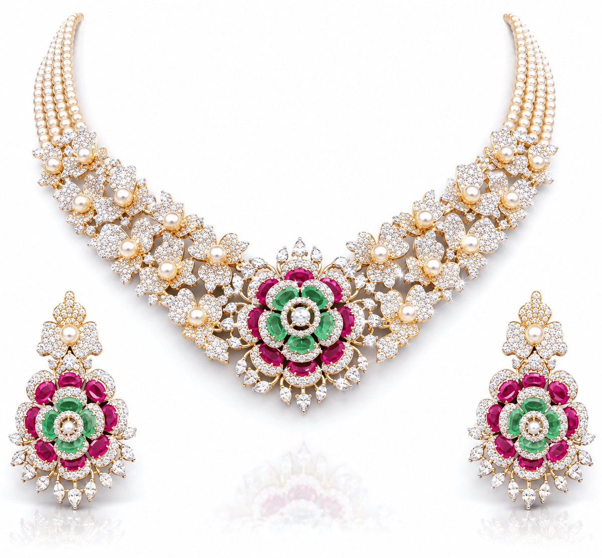 Cz Necklace 10956 - KRISHNA'S SWETA JEWELLERY