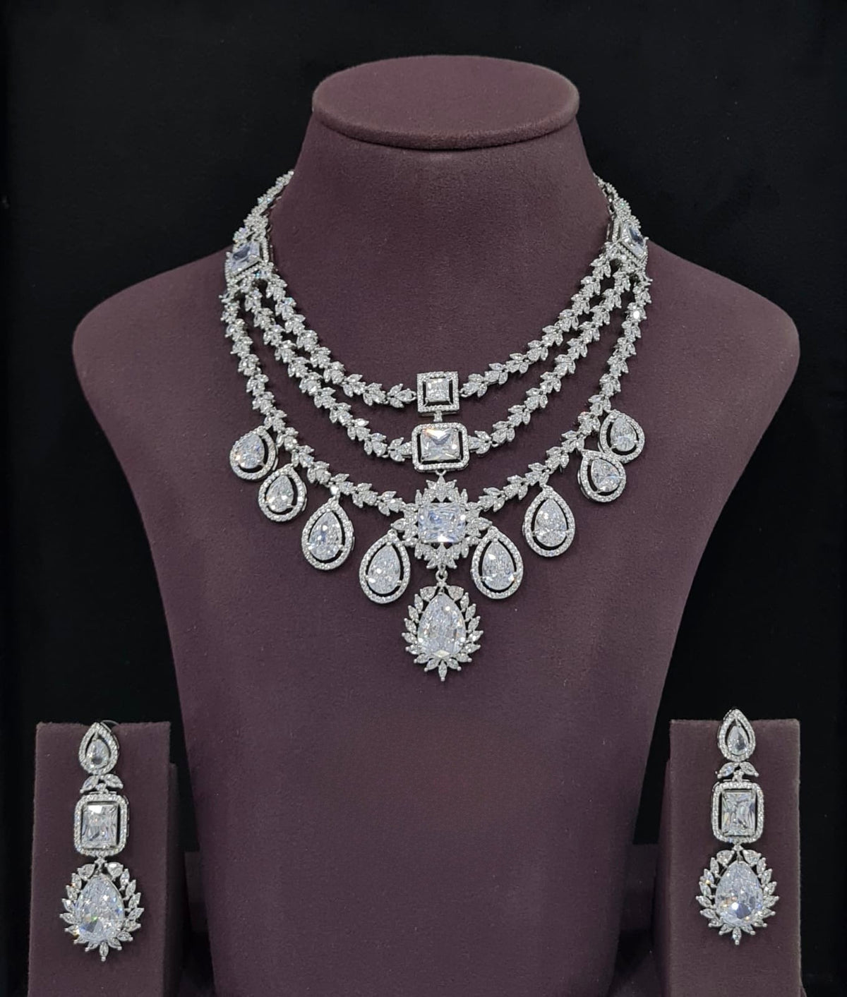 Cz Necklace 10971 - KRISHNA'S SWETA JEWELLERY