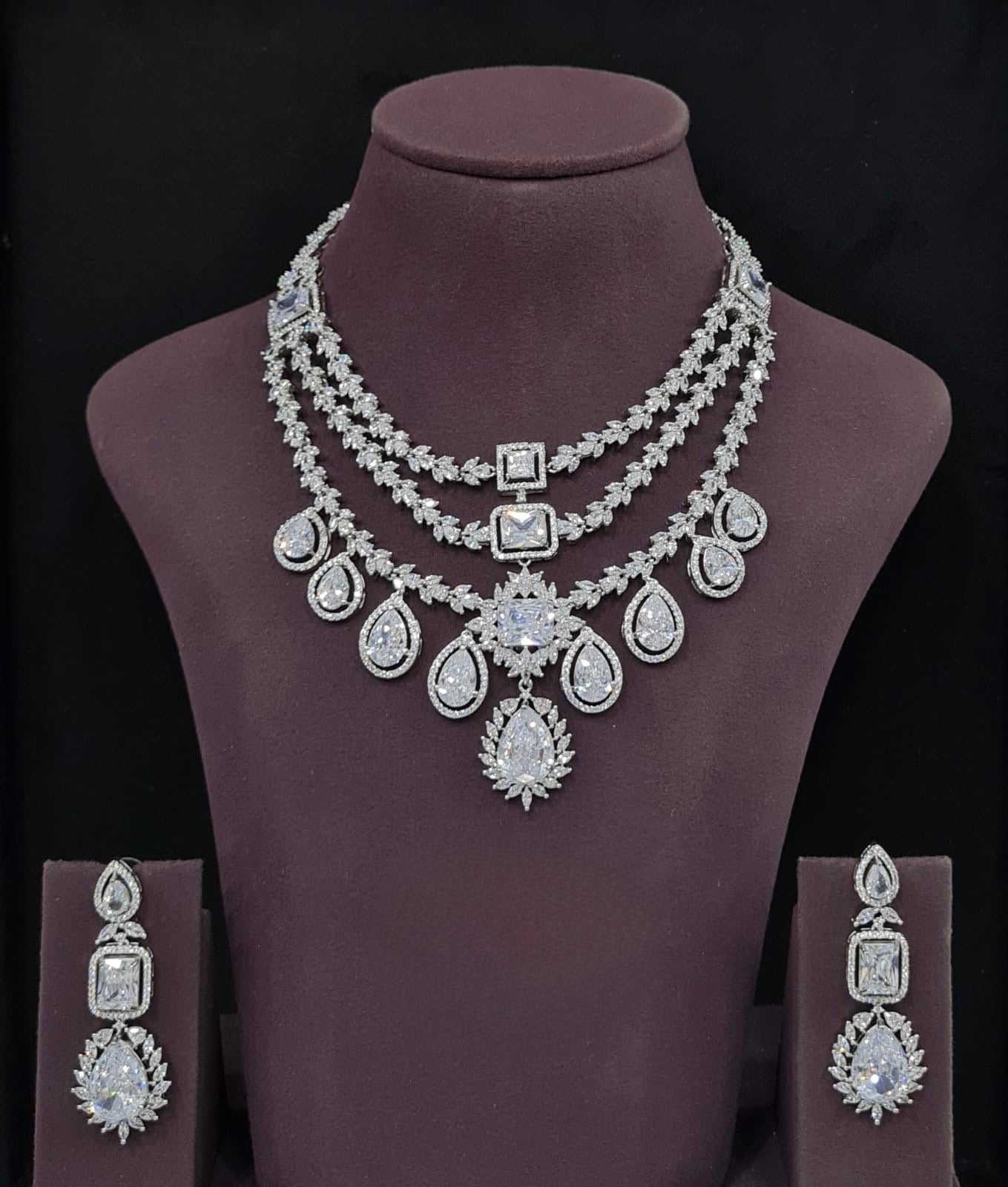 Cz Necklace 10971 - KRISHNA'S SWETA JEWELLERY