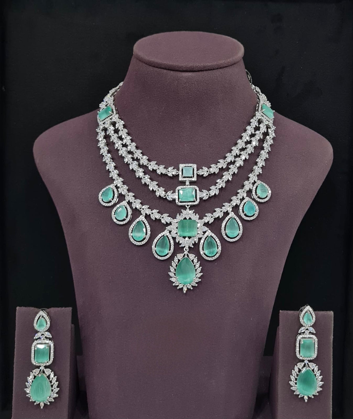 Cz Necklace 10971 - KRISHNA'S SWETA JEWELLERY