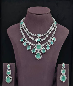 Cz Necklace 10971 - KRISHNA'S SWETA JEWELLERY