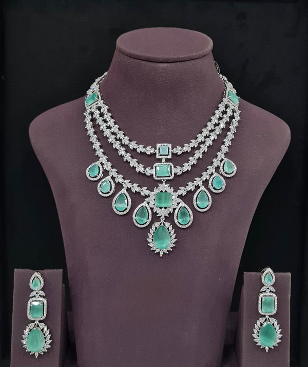 Cz Necklace 10971 - KRISHNA'S SWETA JEWELLERY