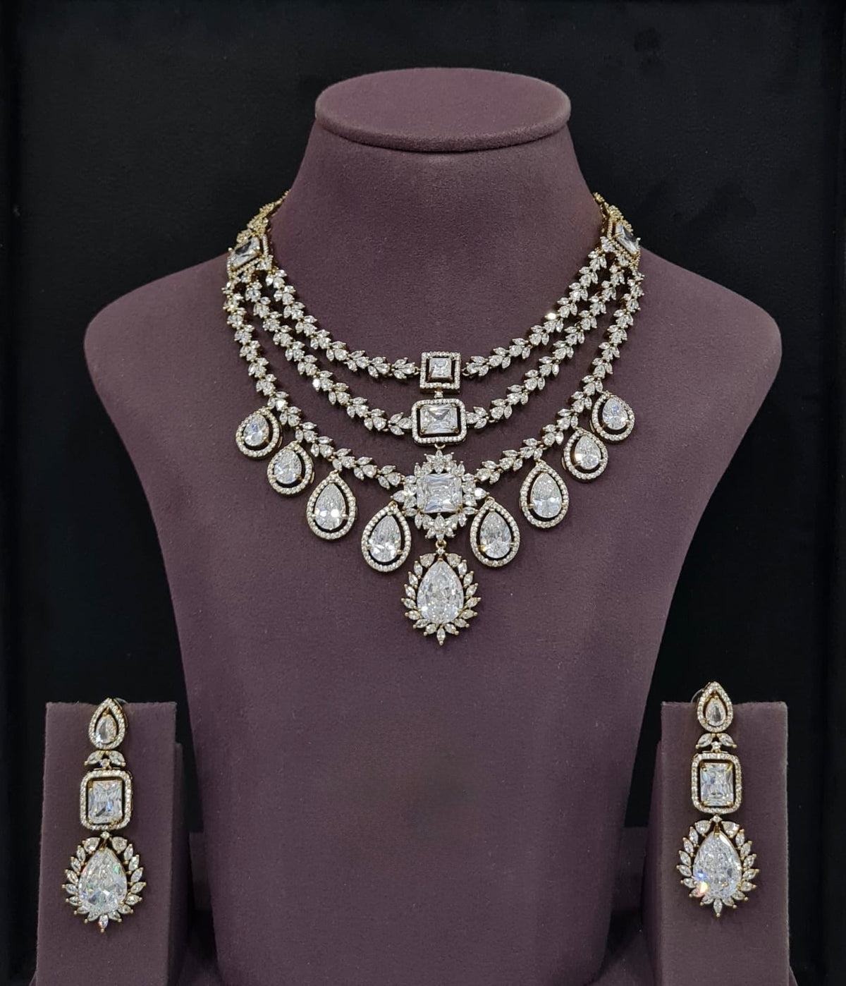 Cz Necklace 10971 - KRISHNA'S SWETA JEWELLERY