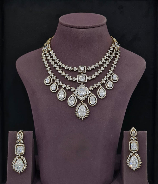 Cz Necklace 10971 - KRISHNA'S SWETA JEWELLERY
