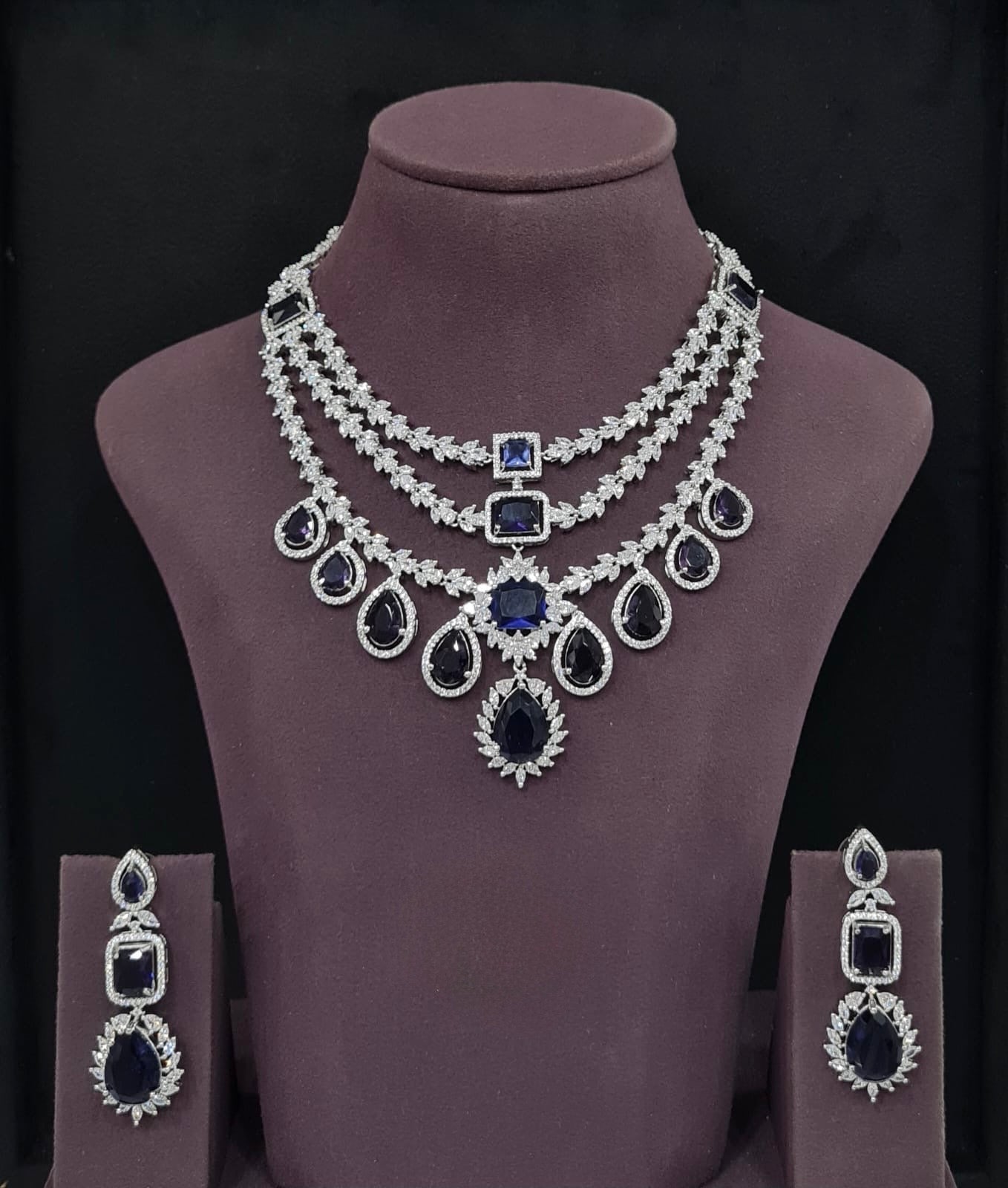 Cz Necklace 10971 - KRISHNA'S SWETA JEWELLERY