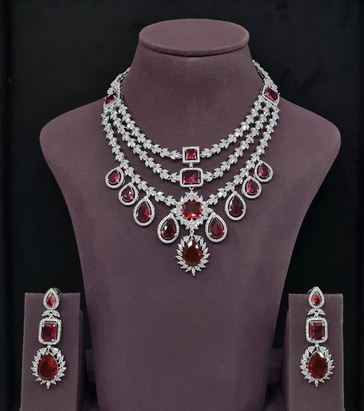 Cz Necklace 10971 - KRISHNA'S SWETA JEWELLERY