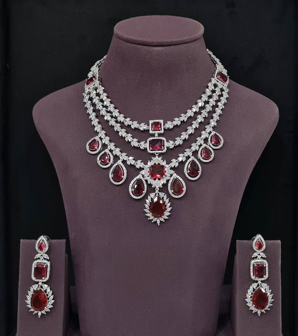 Cz Necklace 10971 - KRISHNA'S SWETA JEWELLERY
