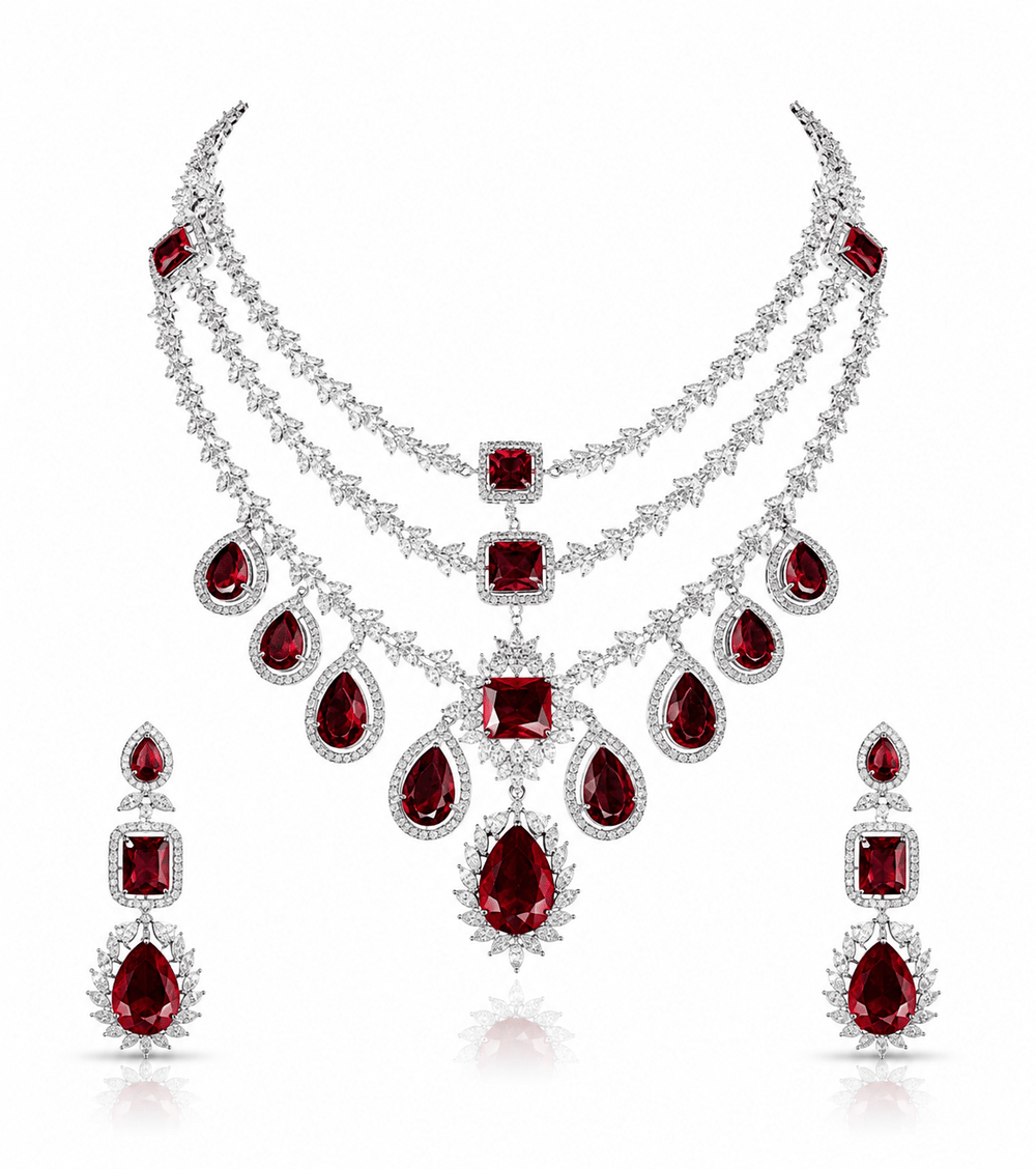 Cz Necklace 10971 - KRISHNA'S SWETA JEWELLERY