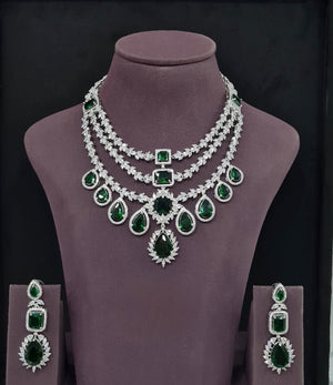 Cz Necklace 10971 - KRISHNA'S SWETA JEWELLERY