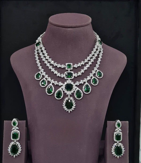 Cz Necklace 10971 - KRISHNA'S SWETA JEWELLERY