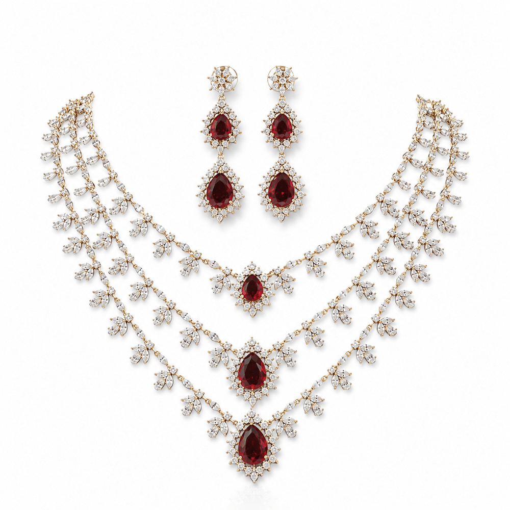 Cz Necklace 10972 - KRISHNA'S SWETA JEWELLERY