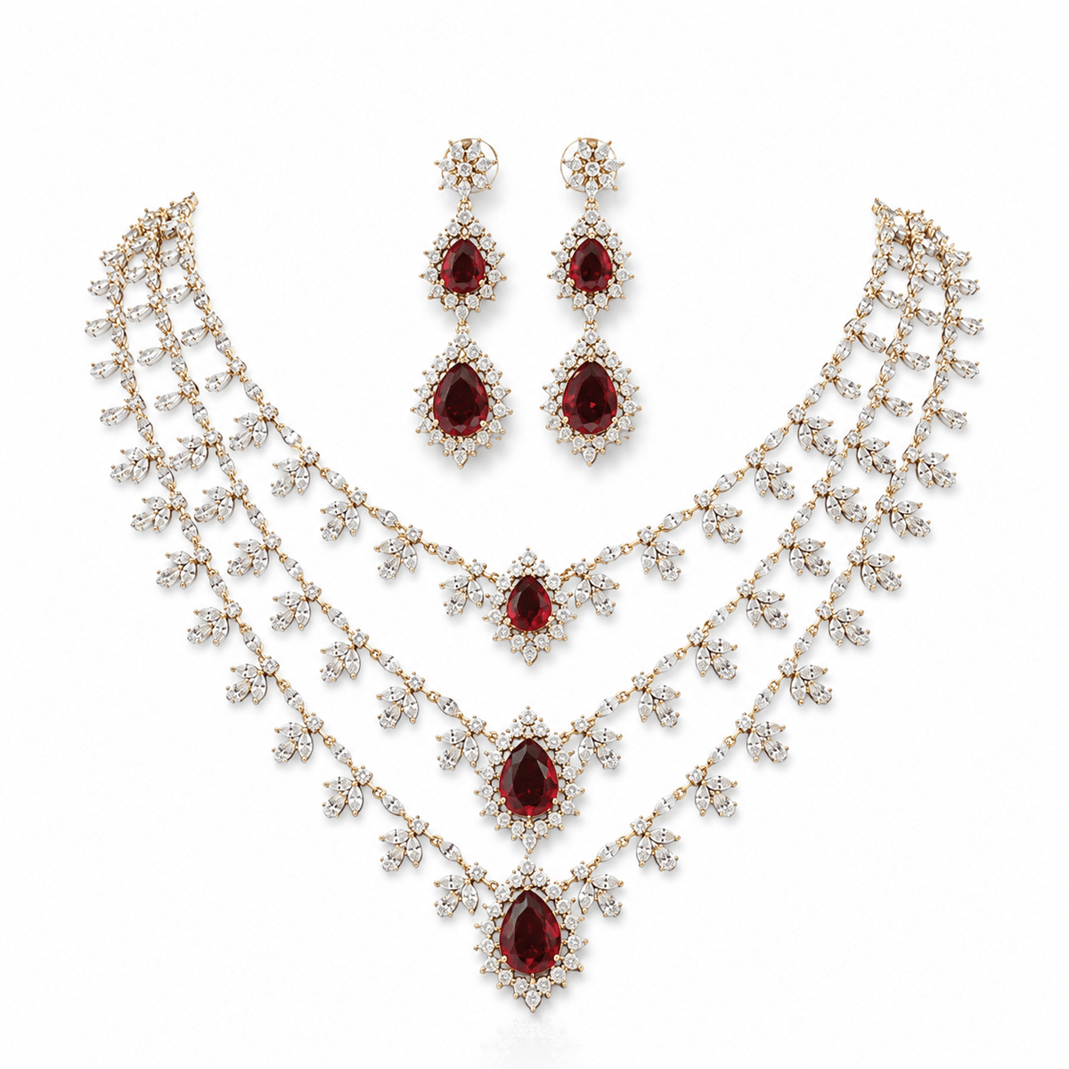 Cz Necklace 10972 - KRISHNA'S SWETA JEWELLERY