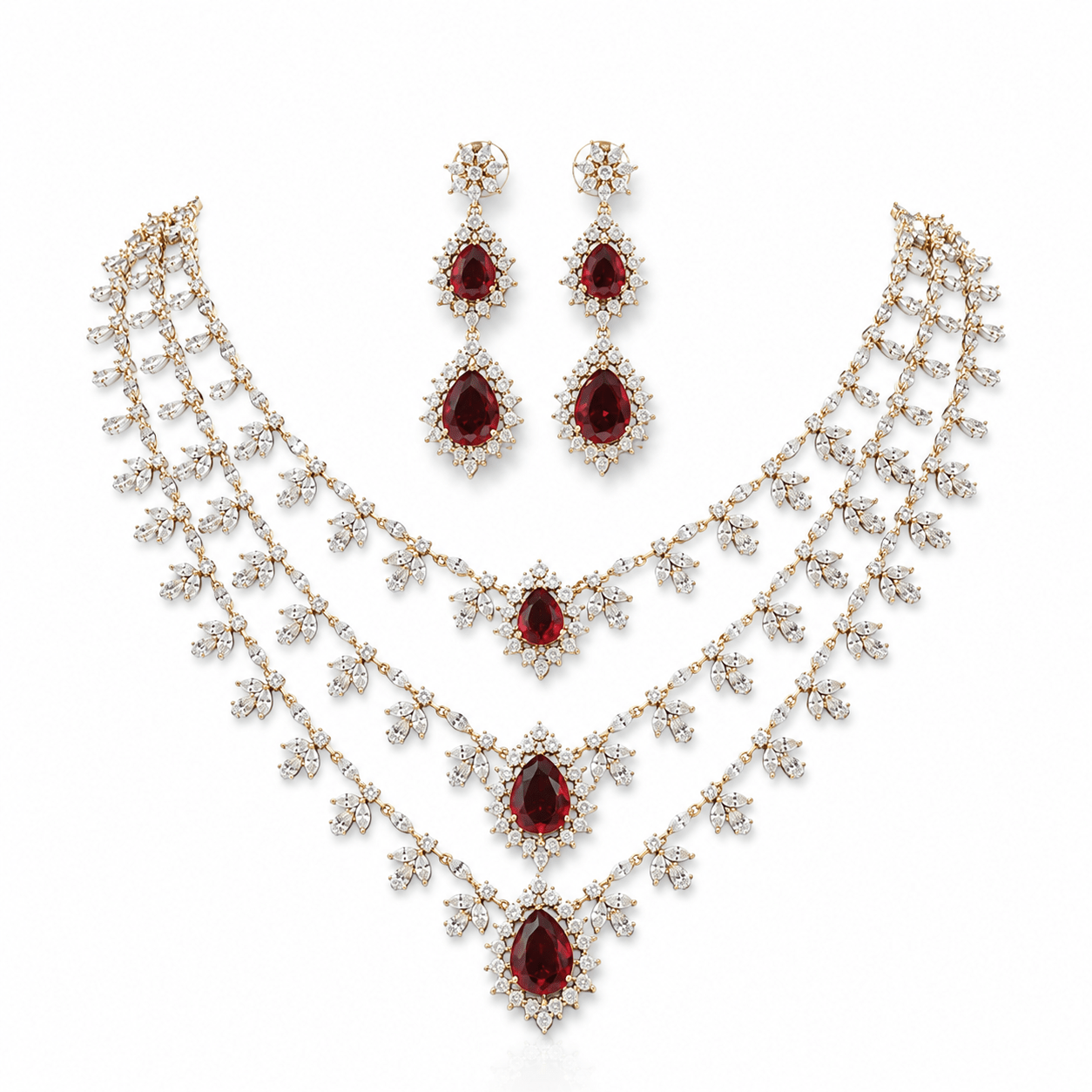 Cz Necklace 10972 - KRISHNA'S SWETA JEWELLERY