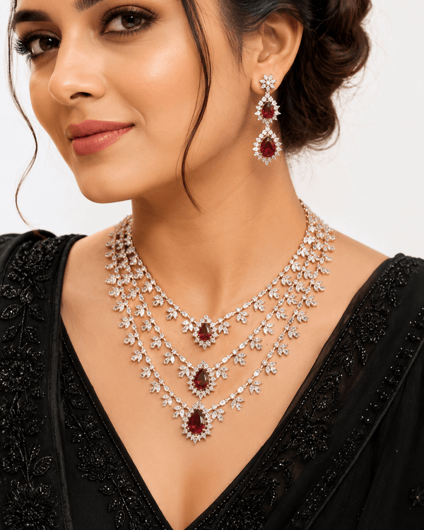 Cz Necklace 10972 - KRISHNA'S SWETA JEWELLERY