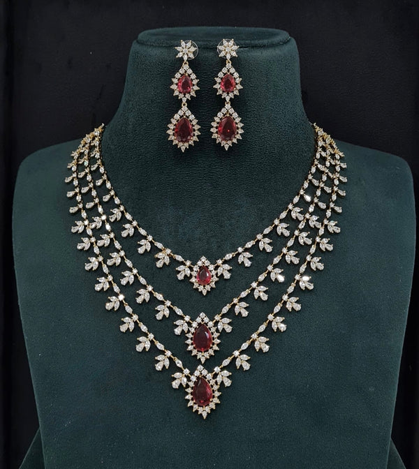 Cz Necklace 10972 - KRISHNA'S SWETA JEWELLERY