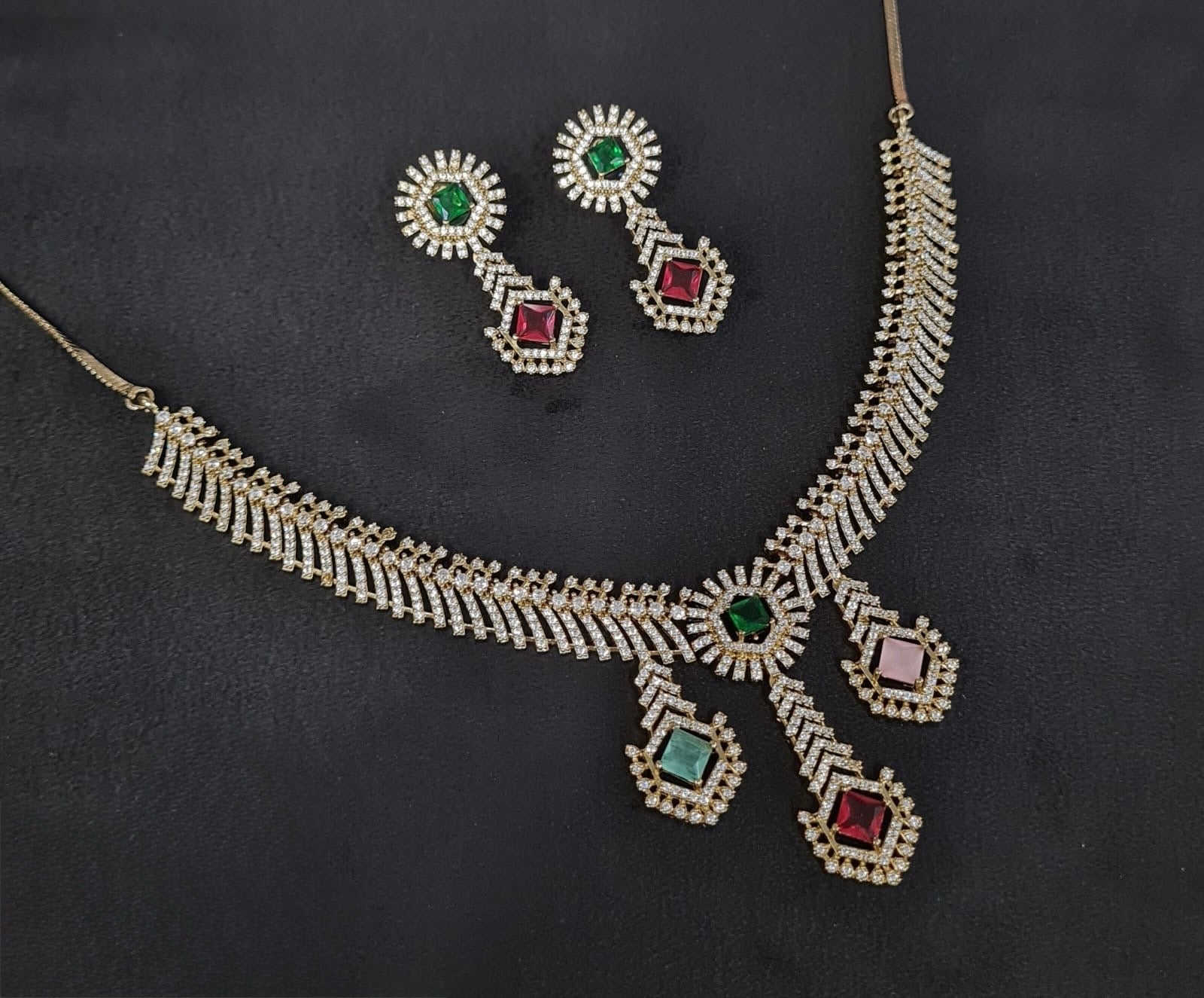 Cz Necklace 10973 - KRISHNA'S SWETA JEWELLERY