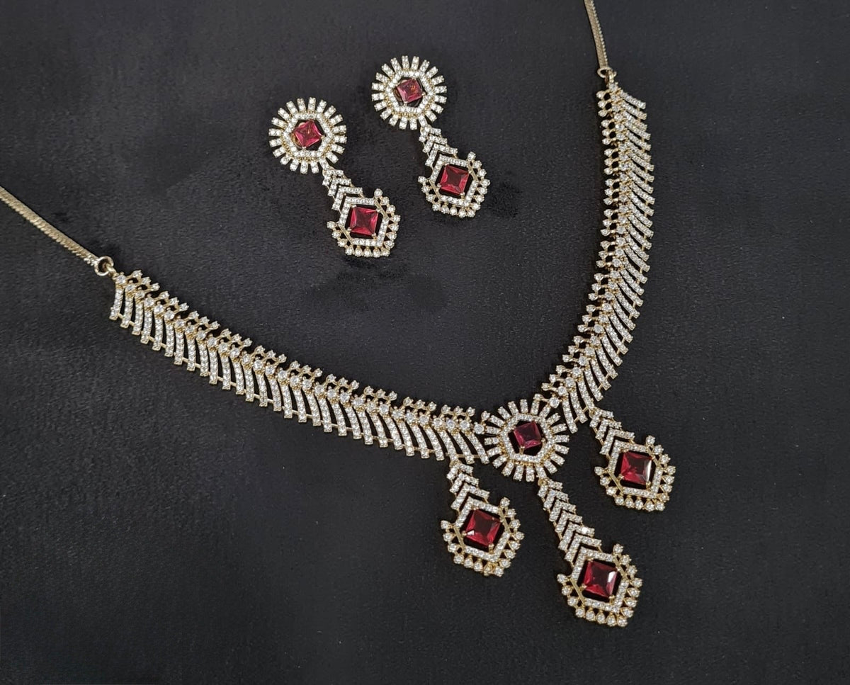 Cz Necklace 10973 - KRISHNA'S SWETA JEWELLERY