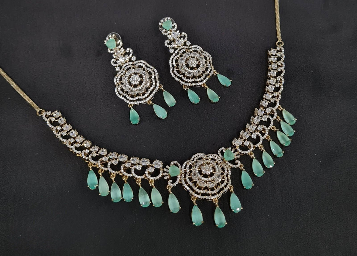 Cz Necklace 10974 - KRISHNA'S SWETA JEWELLERY