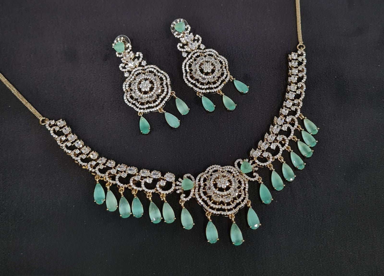 Cz Necklace 10974 - KRISHNA'S SWETA JEWELLERY